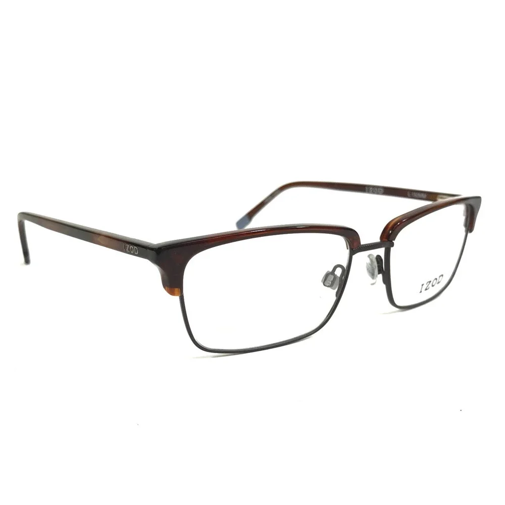 IZOD Eyeglasses Frames IZ2091 BROWN HORN Rectangle Full Rim 56-17-150
